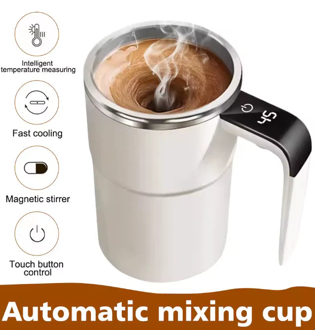 ☕ Tasse Auto-Mélangeuse Intelligente avec Affichage LED de Température.