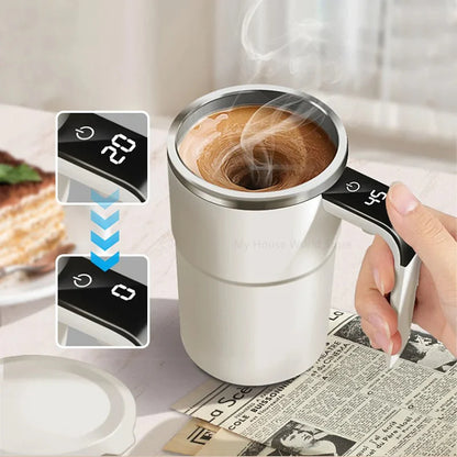 ☕ Tasse Auto-Mélangeuse Intelligente avec Affichage LED de Température.